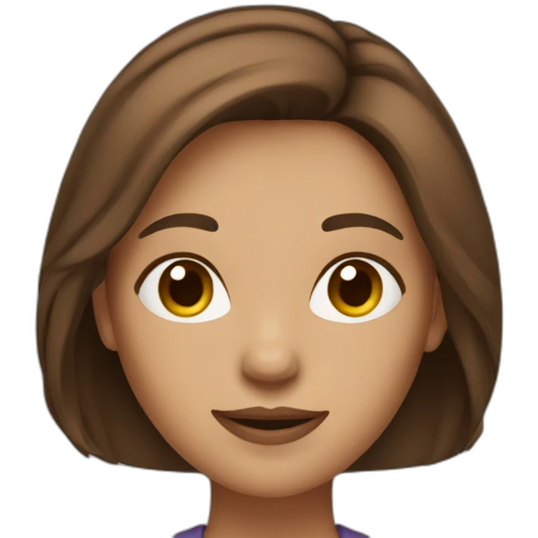 woman with medium brown hair emoji