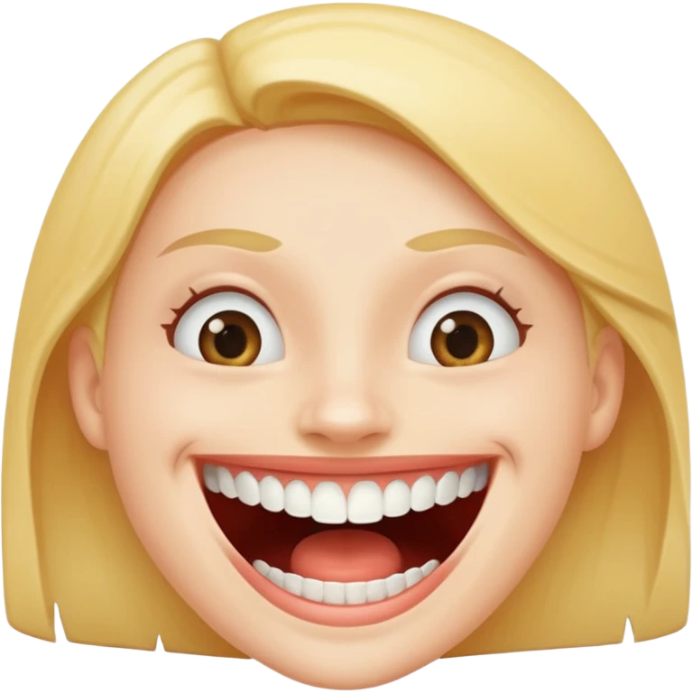 Real big smile, with overly white teeth emoji