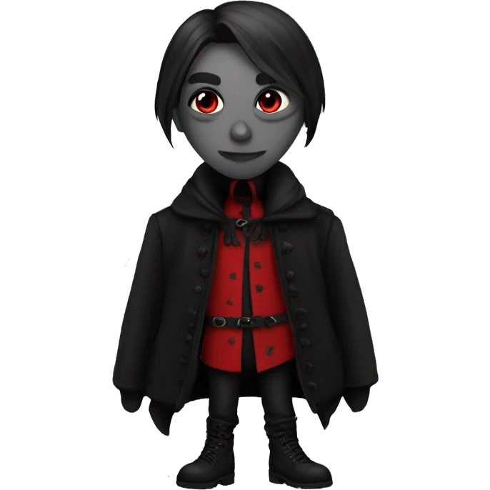 Goth in red and black emoji