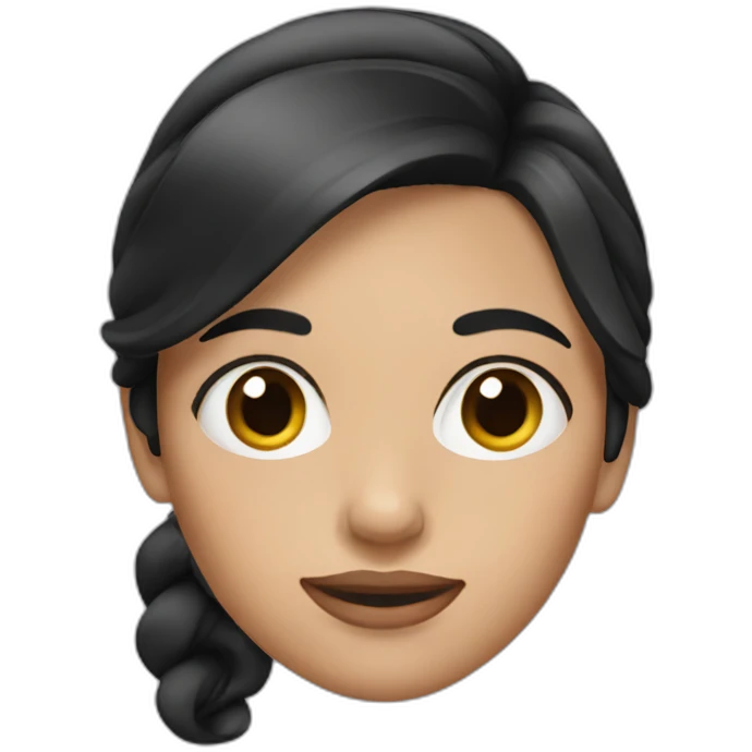 woman with black hair with ponytail emoji