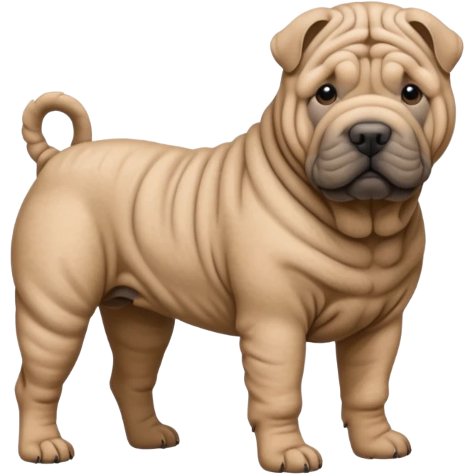 Grey shar pei dog standing emoji