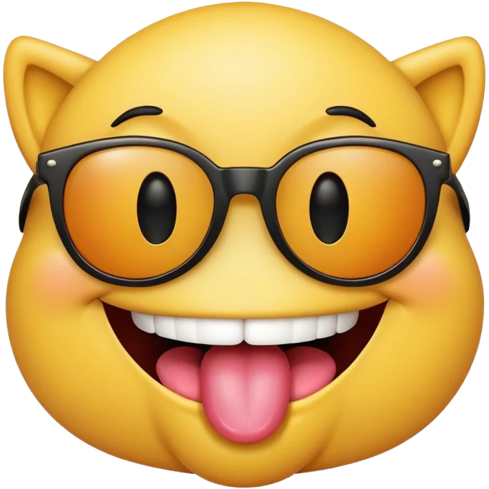 smiley with sunglasses and toung out emoji