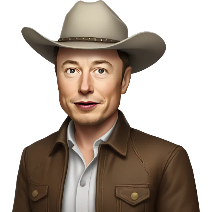 photorealistic elon musk cowboy emoji