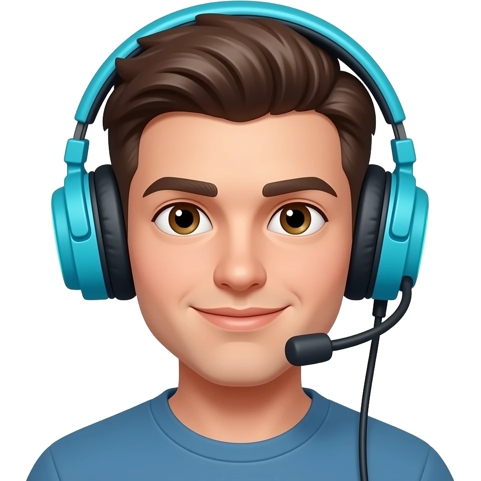 homme, casque jeux, hype emoji