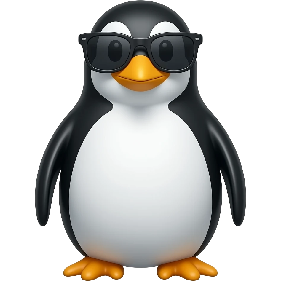 Penguin wearing sunglasses emoji