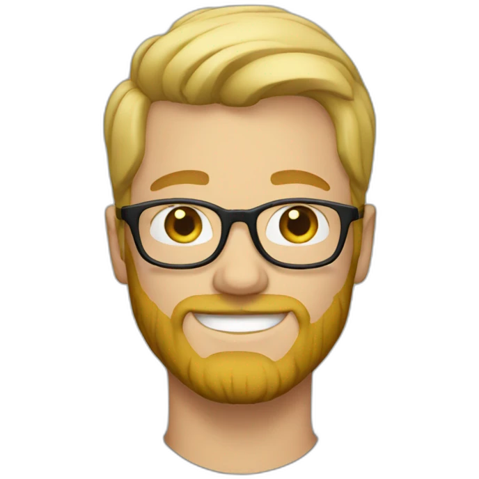 blonde guy with glasses and beard emoji