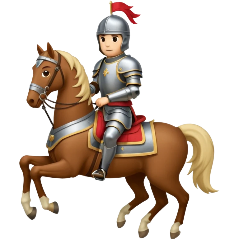 Emoticone Chevalier en armure sur cheval emoji