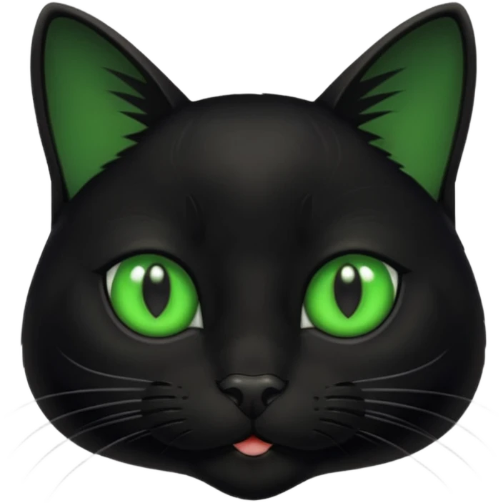 A beautiful cat black with Green eyes emoji
