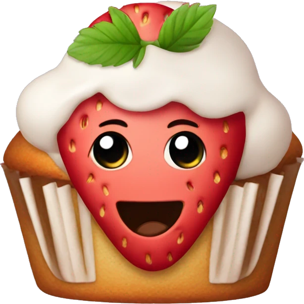 Strawberry muffin emoji
