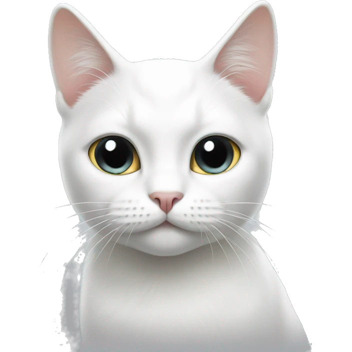 White cat with cat black  emoji