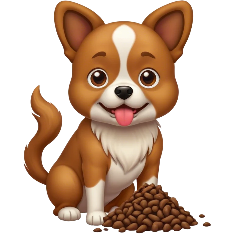 Dog eating poop emoji