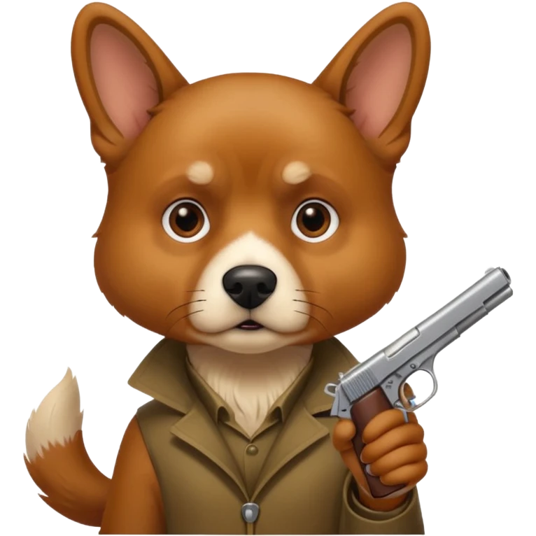 Dog with a pistol  emoji