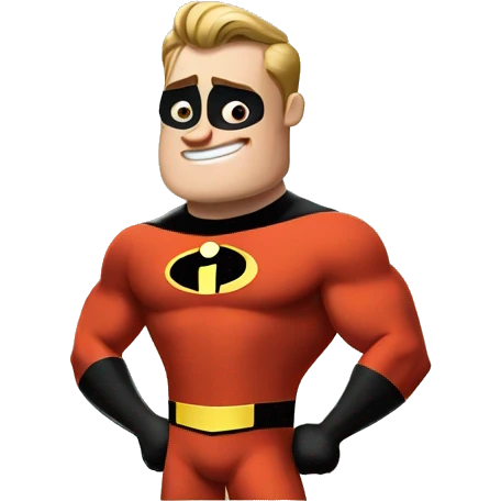 Mr. Incredible with a green outfit emoji