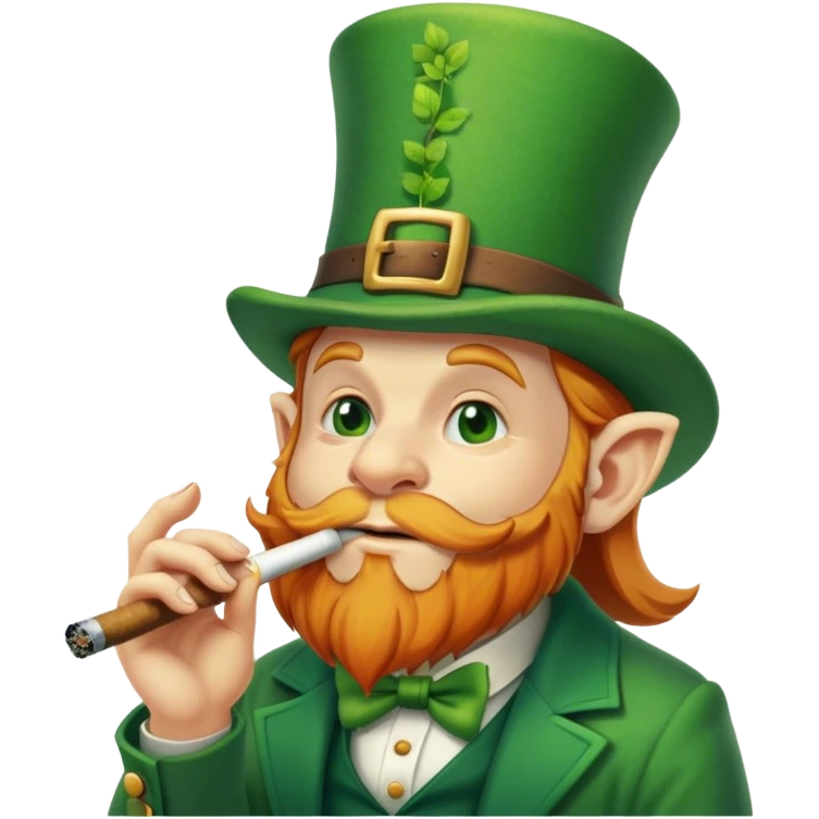 Leprechaun smoking emoji