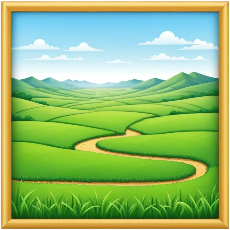 A flat, expansive area of land, typically covered in grass or crops emoji
