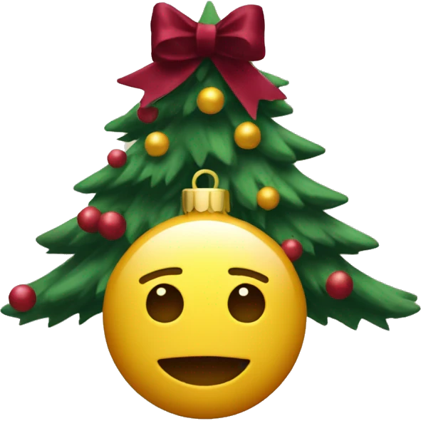 Christmas tree with burgundy decorations  emoji
