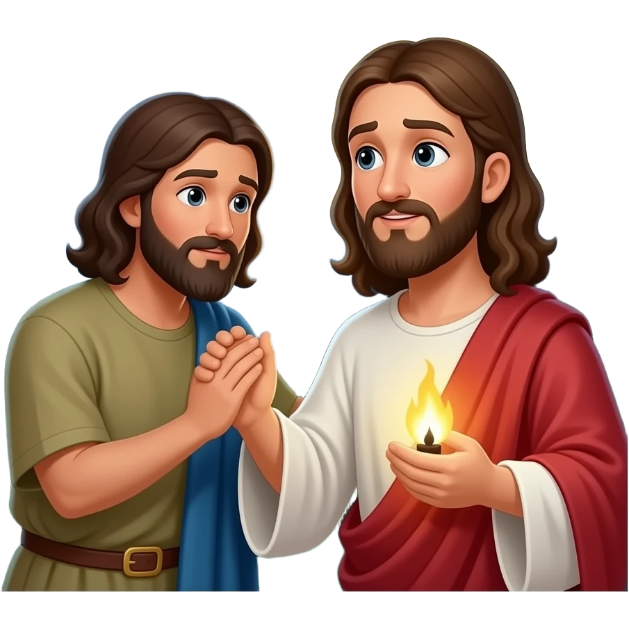 Judas betraying Jesus at night emoji