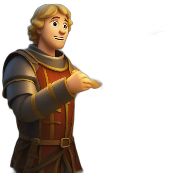 medieval Pyrotechnician seeing some fireworks go off in front of him emoji