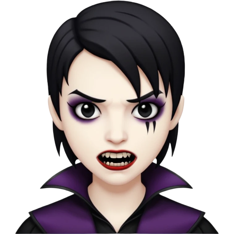 pale skin emo dark hair vampire emoji
