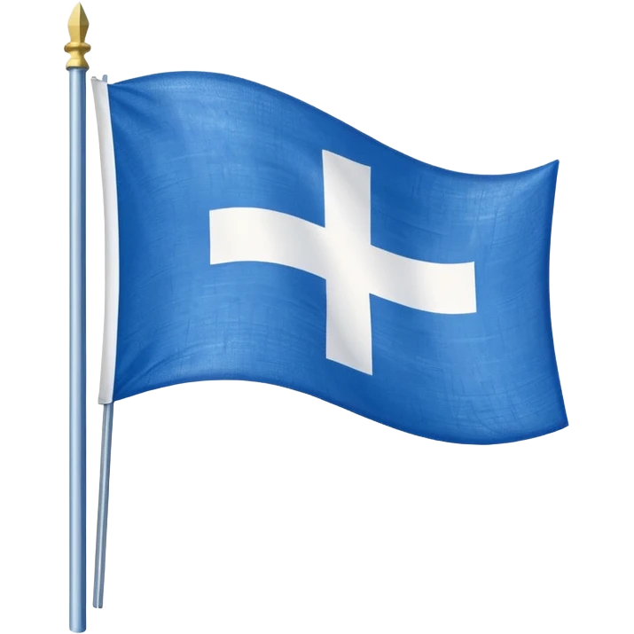 A blue flag with white Nordic cross  emoji