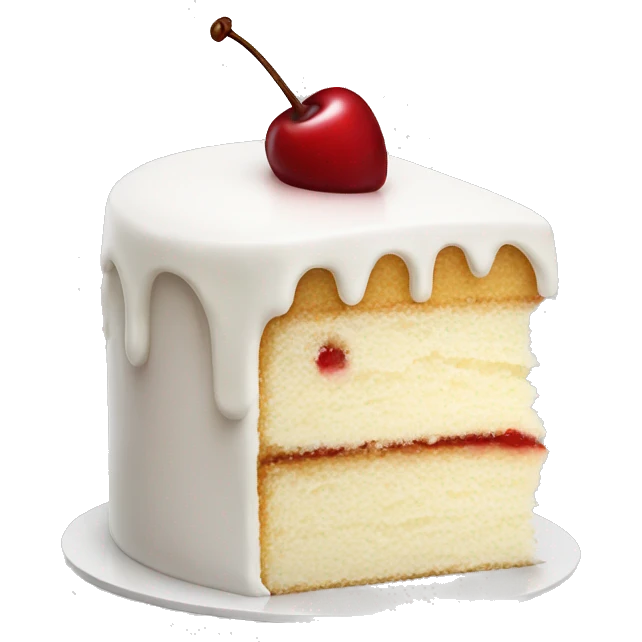 white cake with one cherry on top  emoji