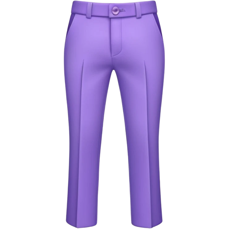 A 3D cartoon lavender-purple formal pant with visible seams and buttons, soft shading, isolated plain background, Memoji-style. emoji