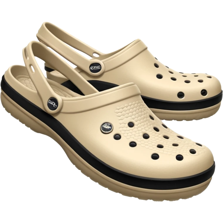 I need emojis of Crocs shoe in White, Black and Beige emoji