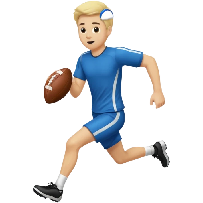 Blonde Guy running with football emoji