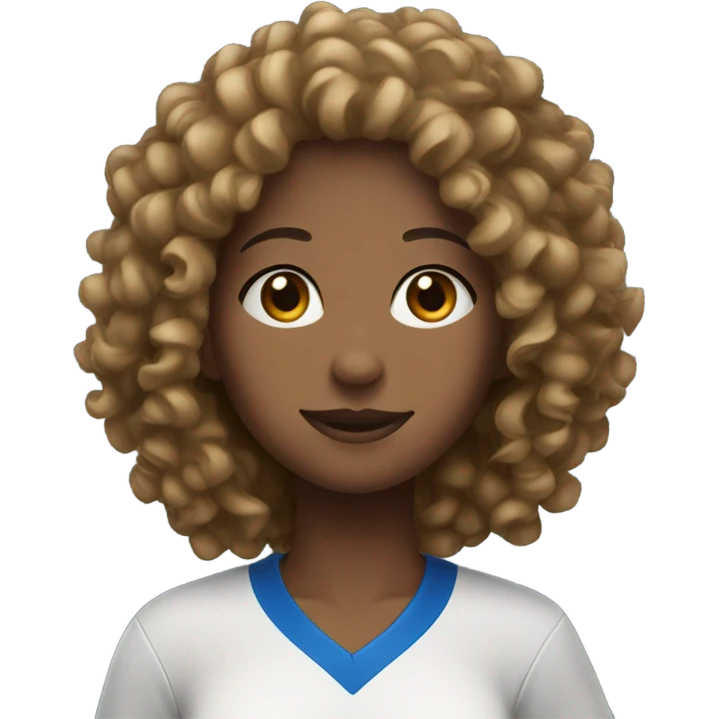 Curly hair girl with volleyball  emoji