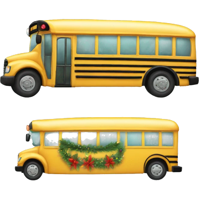 Christmas school bus emoji