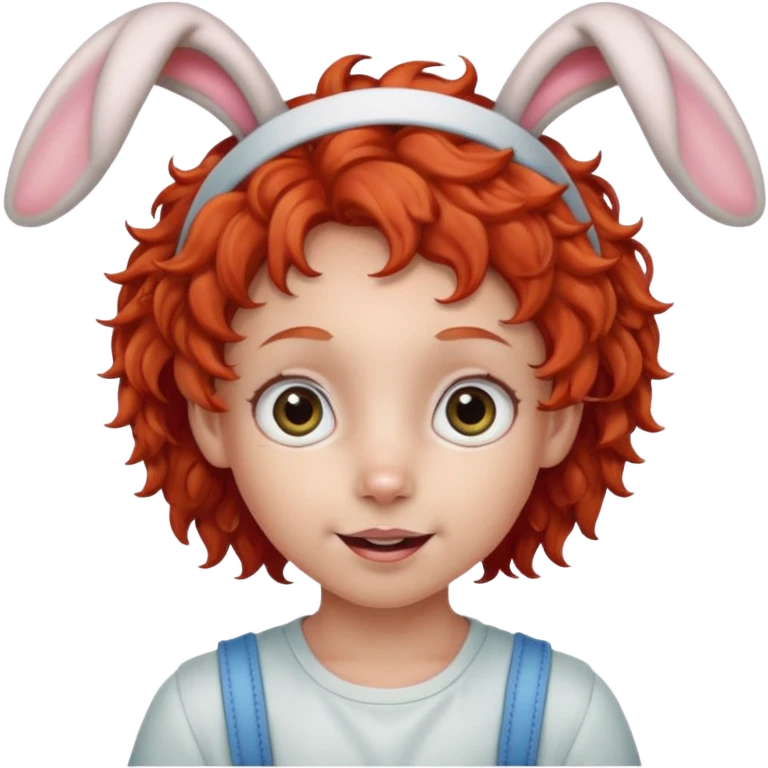 kid with braces bunny eared red haired curly big braces emoji