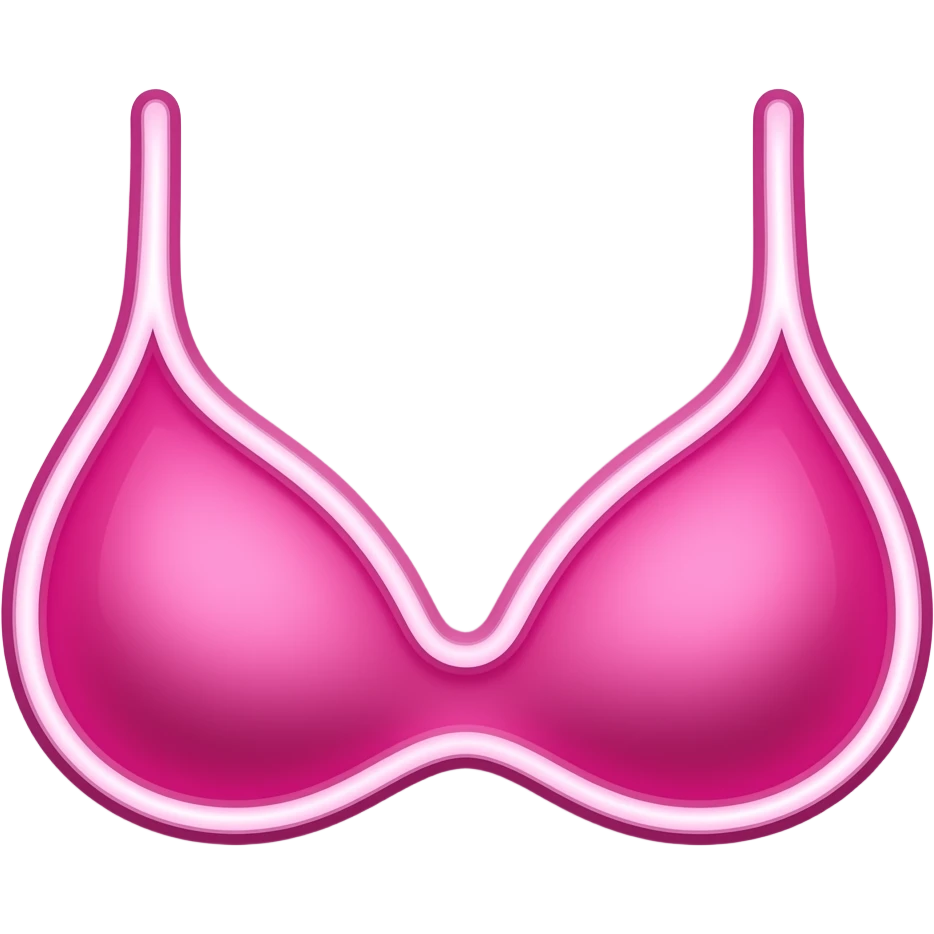 Neon sign that is a boobs emoji