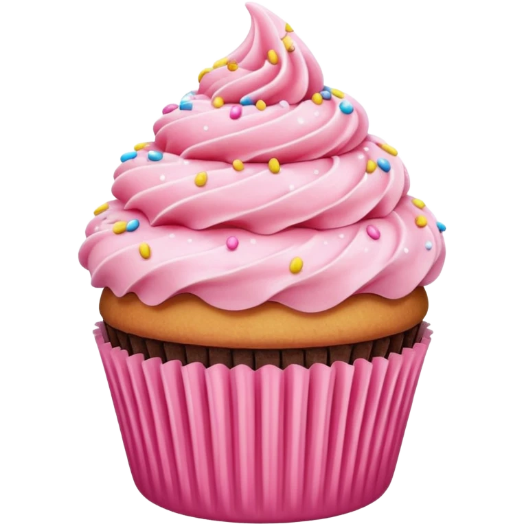 Cupcake with pink icing emoji