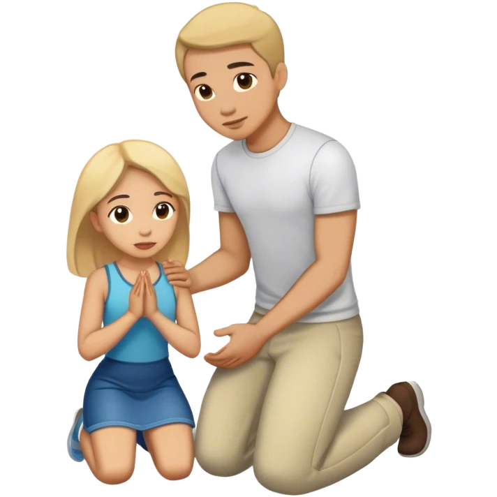 Create me an emoji of a man on his knees before a woman (one man, one woman only) emoji
