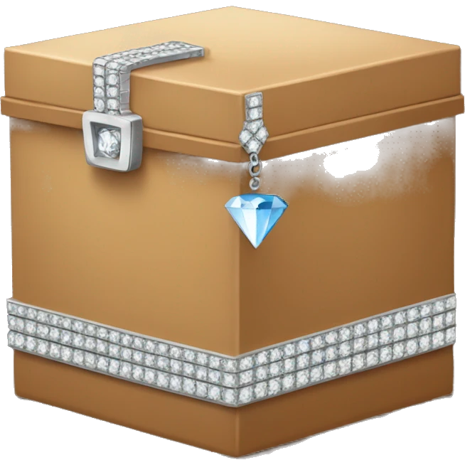 Brown box with diamond ring emoji