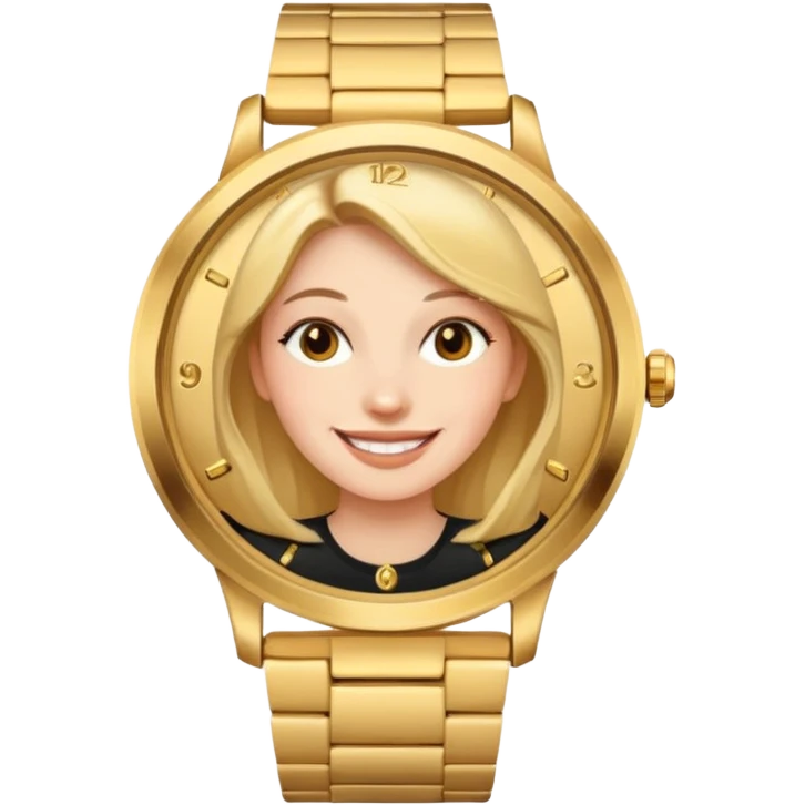 Woman with a gold watch emoji
