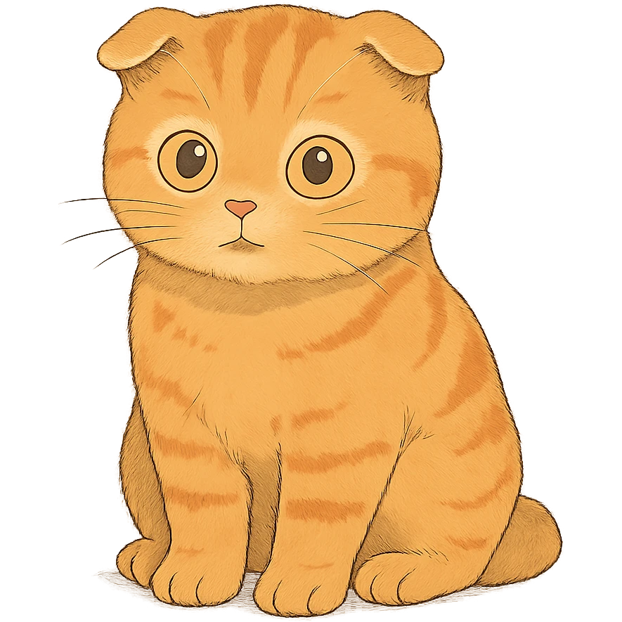 orange scottish fold kitten emoji