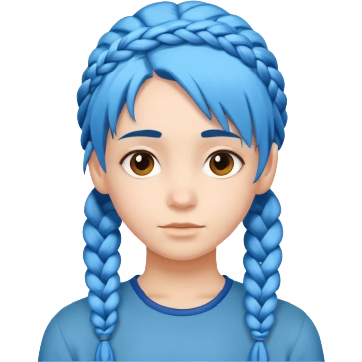 Braided Blue Hair emoji