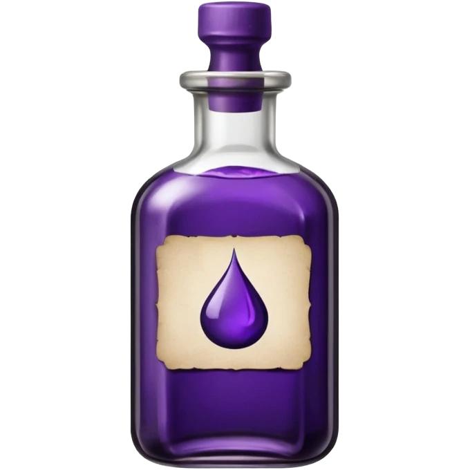 purple ink bottle with label emoji
