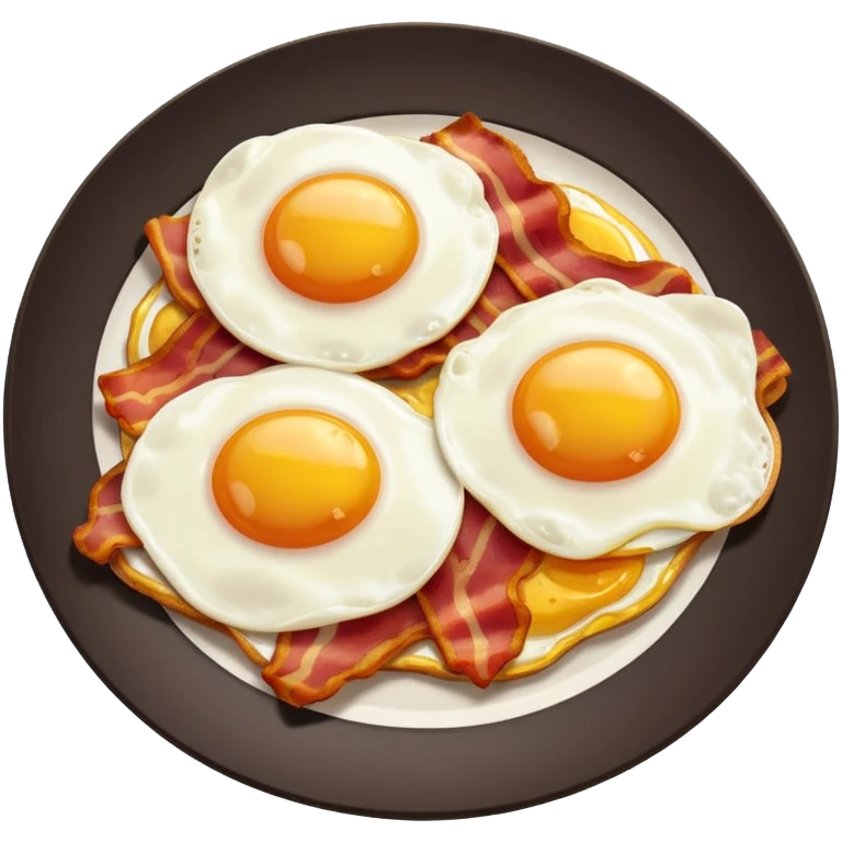 Fried Eggs and bacon in a plate emoji