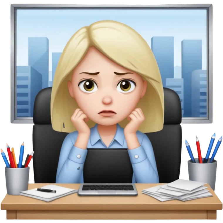 Cringe overworked worker emoji