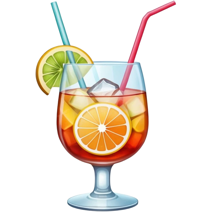 drink with slice of fruit and straw emoji