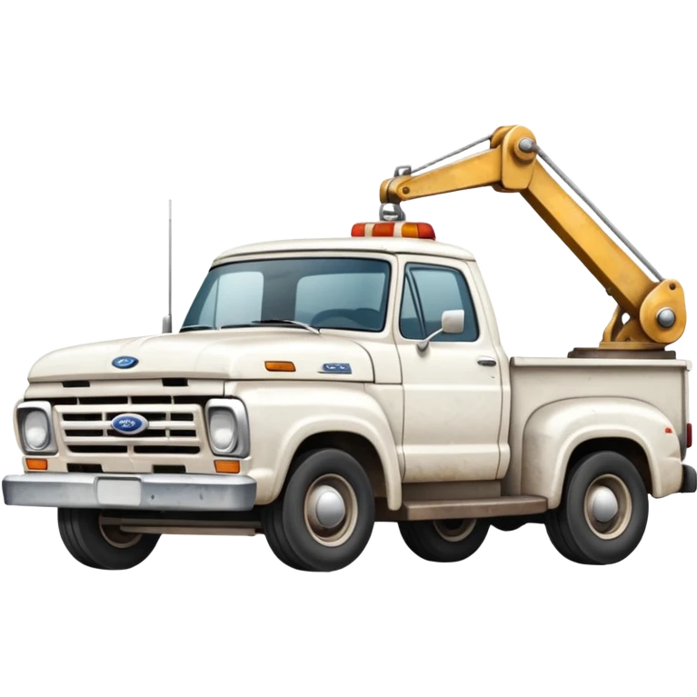 white ford car being towed emoji