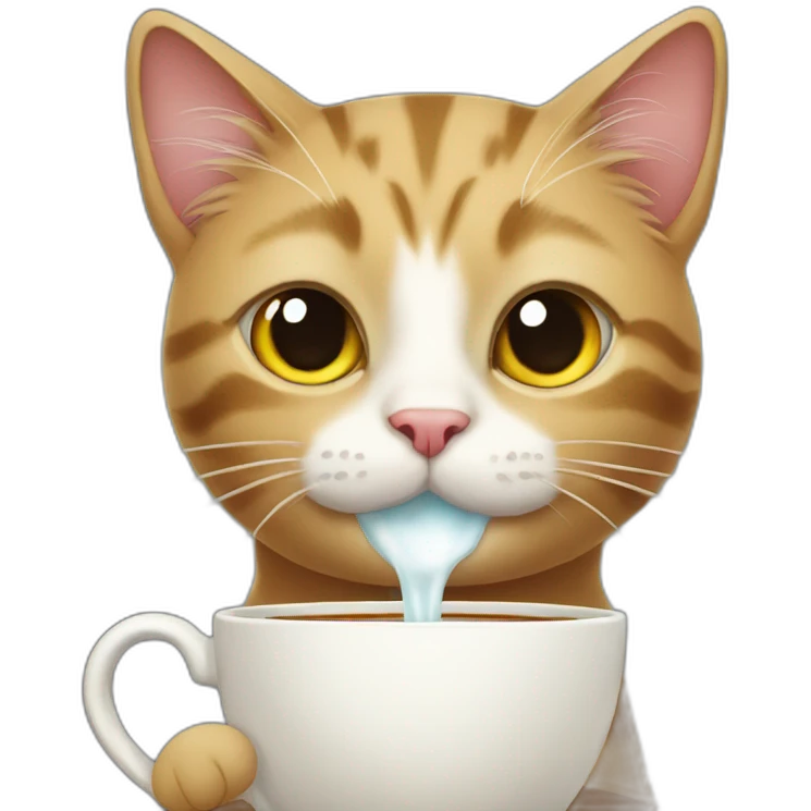 Cat drinking tea emoji