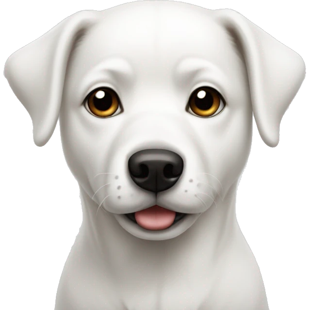 white dog with white and black nose emoji