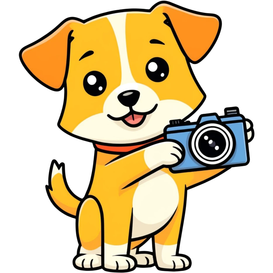 dog holding camera pointing at u emoji