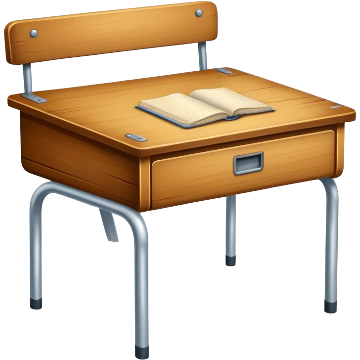 Wooden school desk emoji