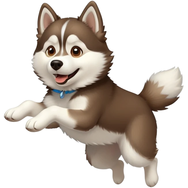 husky dog jumping in the air emoji