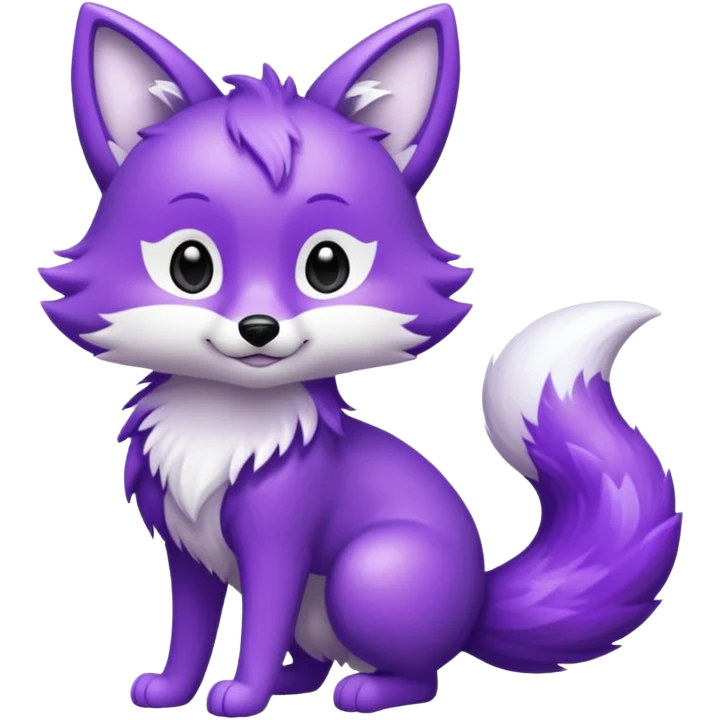 glitter purple and cian fox emoji