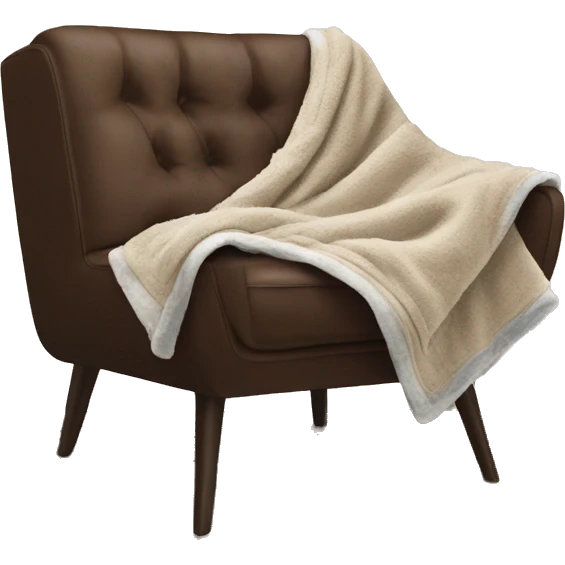 blanket on brown loft chair, realistic emoji